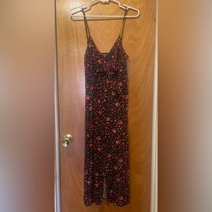 Topshop Cutout Floral Midi Dress